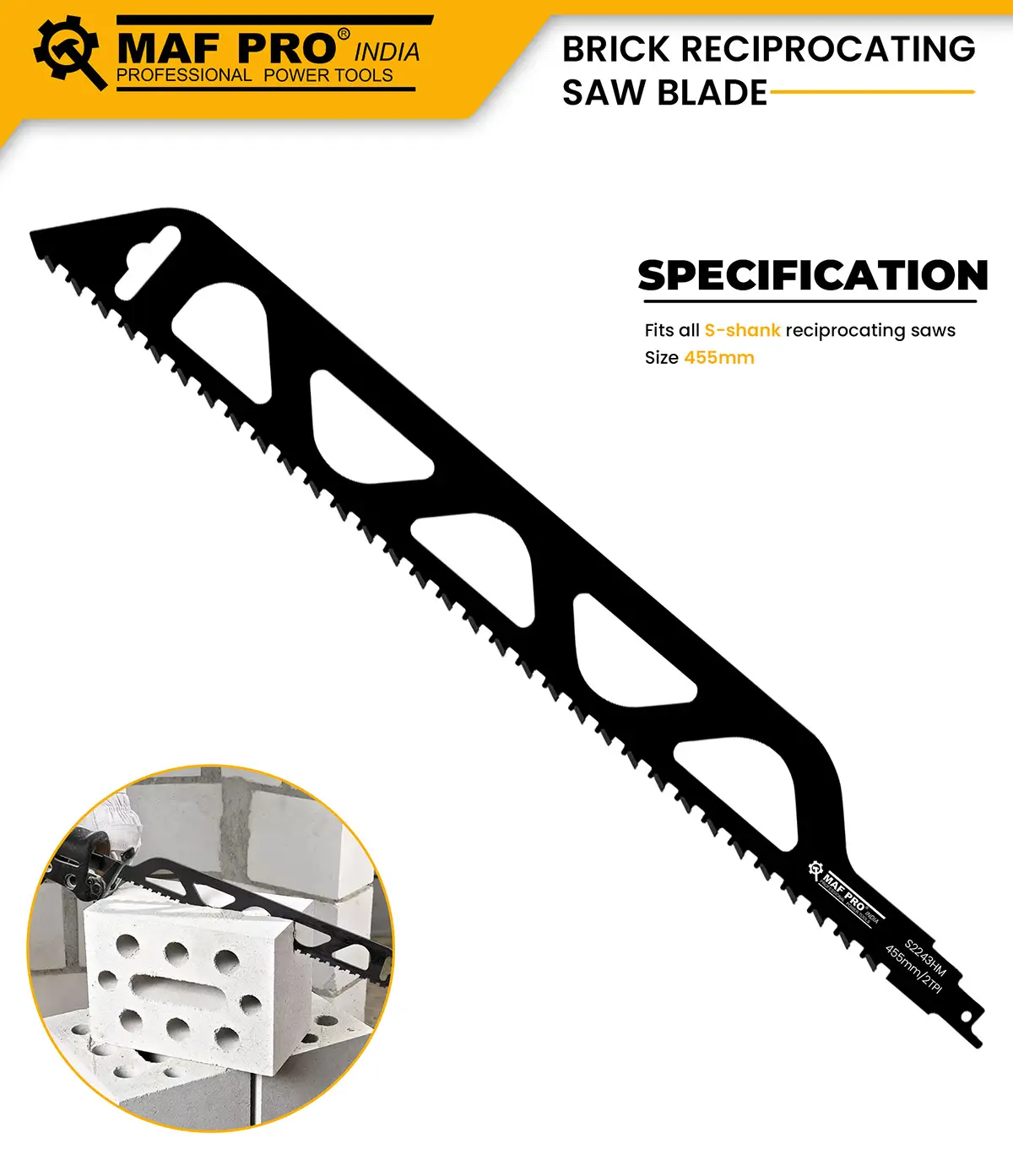 Concrete Reciprocating Saw Blade 455mm - Image 2
